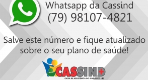 Cassind disponibiliza número de whatsapp para envio de informações