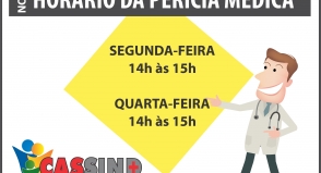 Cassind informa alteração no horário de perícia