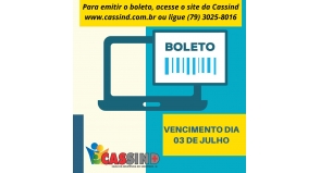 Cassind informa o valor da cota do rateio de Junho